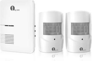lot 1462 image: 1byone Driveway Alarm 36 Melodies, 1 Receiver, 2 PIRs, 1000ft Range