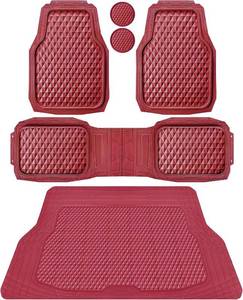 lot 1469 image: $59 CAR PASS Heavy Duty Rubber Car Floor Mats & Cargo Liners, Burgundy