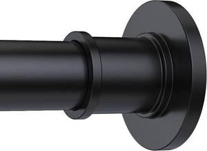 lot 1476 image: BRIOFOX Stainless Steel Shower Curtain Rod, 43-72 in, Matte Black