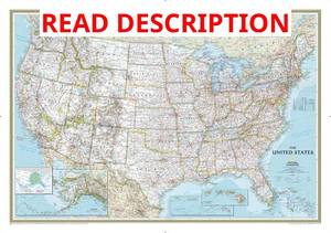 lot 1513 image: $65 National Geographic United States Classic Wall Map 43.5 x 30.5 in