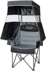 lot 1516 image: $76 Camping Chair with Canopy Shade - Heavy Duty Folding Chair, Umbrella 50