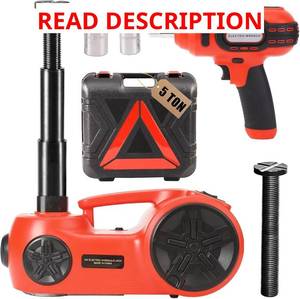 lot 1524 image: $91 ROGTZ 5 Ton 12V Electric Hydraulic Car Jack Kit with LED, Wrench & Infl