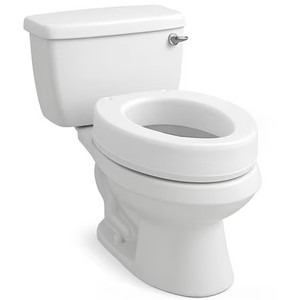 lot 1527 image: Carex Toilet Seat Riser, Elongated Raised Seat, Adds 3.5 in, 300 lb Capacit