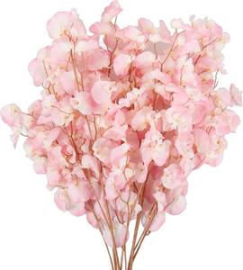 lot 1541 image: Artificial Pink Sweet Pea Flowers, 4pcs, Silk, 39.3in Long Stem