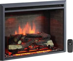 lot 106 image: $390 PuraFlame Western Electric Fireplace Insert with Fire Crackling Sound, Remote Control, 7501500W, Black, 33 116 Inches Wide, 25 916 Inches High