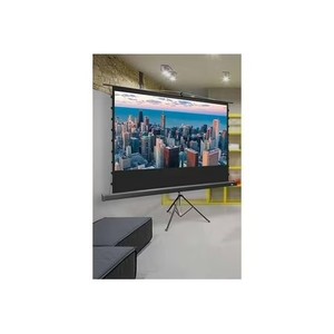 lot 109 image: $334 Elite Screens Tripod Series - Projection screen with tripod - 135 (135 in) - 169 - CineGrey 5D - black. HUGE