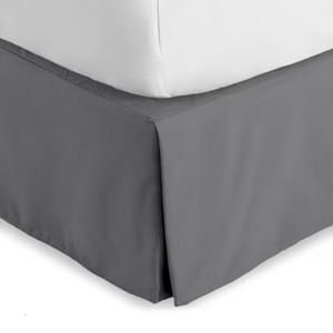 lot 3505 image: Bare Home Double Brushed Bed Skirt - Premium 1800 Collection - 15-inch Drop - Queen, Gray