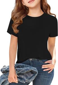 lot 4444 image: Girls Short Sleeve T Shirts Kids Summer Tops Crewneck Tees 5-6