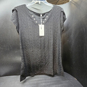 lot 4445 image: IPMQ Womens Casual V Neck Tee Shirts Summer Short Sleeve Lightweight Dressy Top Blouses Black Large