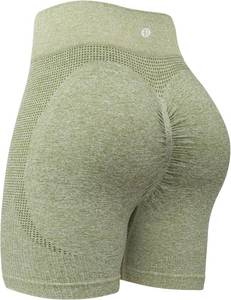 lot 4473 image: RUNNING GIRL Seamless Scrunch Workout Gym Shorts for Wome,High Waist Tummy Control Athletic Running Biker Shorts. Teal Medium