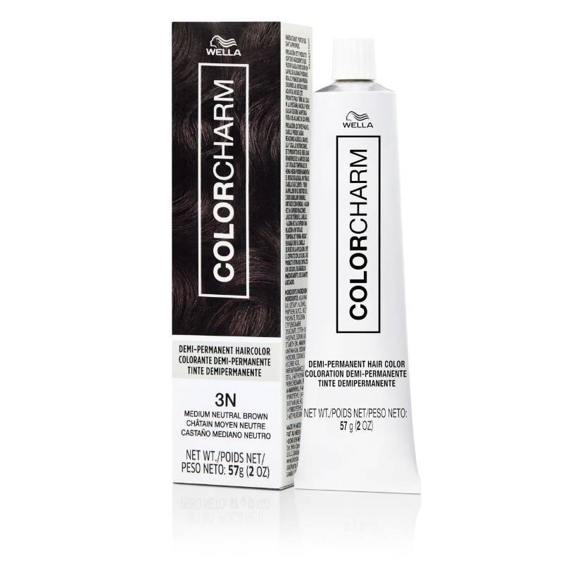lot 148 image: COLORCHARM Demi Permanent Hair Color 3N Medium Neutral Brown Gloss, Refresh and Tone 2 Fl Oz - Retail $10