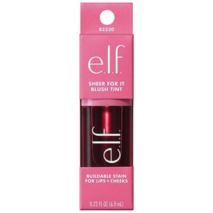 lot 159 image: e.l.f. Sheer For It Blush Tint - Buildable Stain For Lips  Cheek - Left on Red - 0.22 fl oz Paraben-Free Liquid - Retail $10