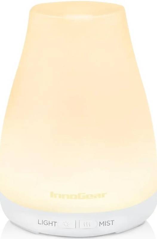 lot 63707 image: Essential Oil Diffuser, Ultrasonic Diffusers for Home Aromatherapy Humidifier for Bedroom Room 7 Colors LED 2 Mist Mode Auto Off, Basic White - Retail $19