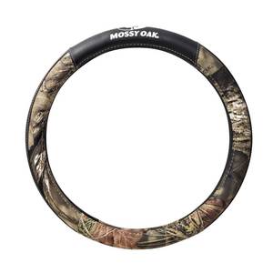 lot 58710 image: Mossy Oak Camo Steering Wheel Cover, Universal 15 inch - Made with Premium PVC Leather and Cotton Fabric - Official Licensed Product - Retail $23