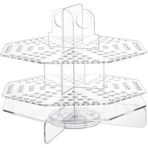 lot 58717 image: 120 Slot Acrylic Pen Holder Pen Clear Pencil Holder Display Stand Marker Organizer Acrylic Desktop Organizer the Hole Diameter Is 0.5 Inch for Art Supply Makeup Brushes Storage Craft Shows - Retail $27