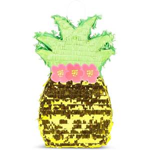 lot 58723 image: Pineapple Pinata for Hawaiian Luau Party Decorations, Kids Birthday (16.5 x 10 x 3 In) - Retail $29