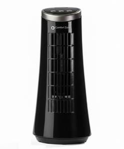 lot 58744 image: Comfort Zone 12-Inch Oscillating Desktop Tower Fan - Retail $25