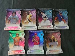 lot 6215 image: 2014 Bowman Platinum Top Prospects Die-Cut Baseball Card Lot of 7