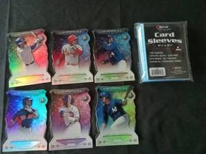 lot 6217 image: Bowman Platinum Top Prospects Die-Cut Refractor Card Lot of 6 with BCW Sleeves