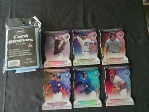 lot 6223 image: Bowman Platinum Top Prospects Die-Cut Baseball Card Lot of 6 with BCW Sleeves