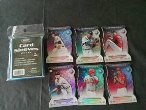 lot 6224 image: Bowman Platinum Top Prospects Die-Cut Baseball Card Lot with BCW Sleeves