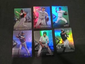 lot 6226 image: Bowman Platinum Baseball Card Lot - Bethancourt, Johnson, Appel, Beras, Travis, Hawkins