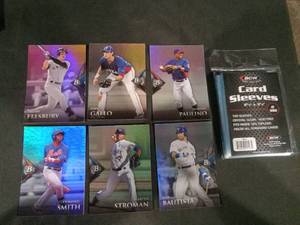 lot 6229 image: Bowman Platinum MLB Baseball Card Lot of 6 with BCW Card Sleeves