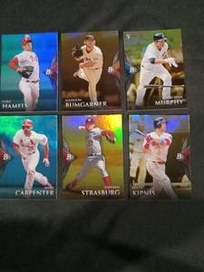 lot 6239 image: 2014 Bowman Platinum MLB Baseball Card Lot of 6