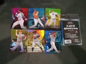 lot 6241 image: Bowman Platinum MLB Baseball Card Lot of 6 with BCW Sleeves