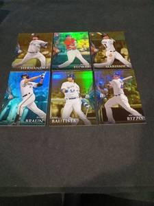 lot 6243 image: Bowman Platinum MLB Baseball Card Lot - Hernandez, Flores, Marisnick, Braun, Bautista, Rizzo