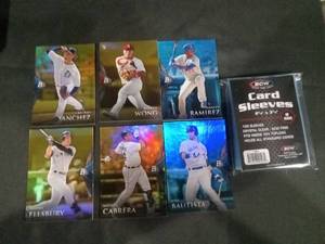 lot 6246 image: Bowman Platinum MLB Baseball Card Lot of 6 with BCW Card Sleeves