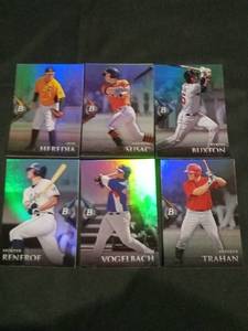 lot 6254 image: Bowman Platinum Baseball Prospect Foil Card Lot of 6