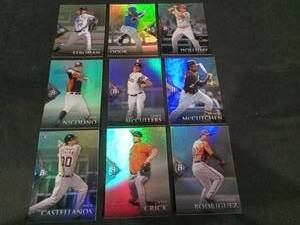 lot 6268 image: Bowman Platinum MLB Baseball Trading Cards Lot of 9 - Castellanos, McCutchen, Rodriguez & More