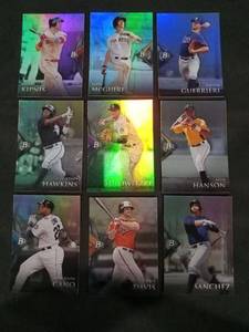 lot 6270 image: Bowman Platinum MLB Baseball Card Lot of 9 - Cano, Sanchez, Davis & More