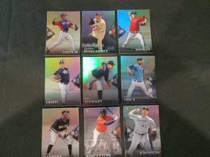 lot 6274 image: Bowman Platinum Baseball Card Lot - Lindor, Fried, Bumgarner & More (9 Cards)
