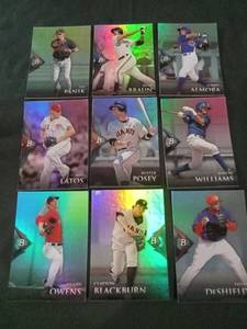 lot 6282 image: 2014 Bowman Platinum MLB Baseball Cards Lot of 9 - Posey, Braun, Panik & More