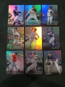 lot 6283 image: Bowman Platinum MLB Baseball Card Lot of 9 - Pedroia, Wainwright, Goldschmidt & More