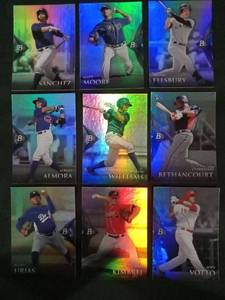 lot 6285 image: Bowman Platinum MLB Baseball Card Lot of 9 - Urias, Sanchez, Kimbrel & More