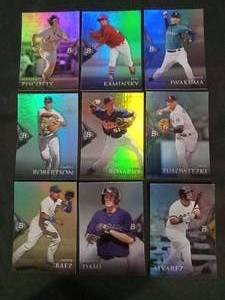 lot 6288 image: Bowman Platinum MLB Baseball Cards Lot of 9 - Baez, Robertson, Piscotty & More