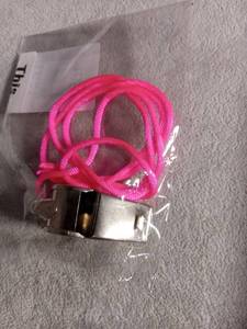 lot 3999 image: Pink Nylon Whistle with Lanyard