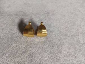 lot 6366 image: Gold Tone Earrings Pair Hoop and Pendant Style
