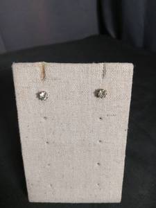 lot 6367 image: Pair of Stud Earrings with Sparkstone Settings