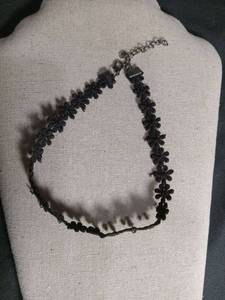 lot 6387 image: Black Lace Flower Bracelet with Chain Extension