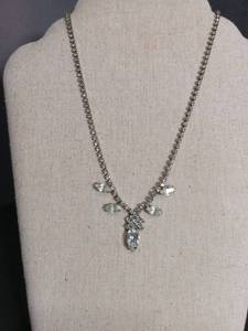 lot 6394 image: Rhinestone Necklace with Marquise and Round Crystal Pendants