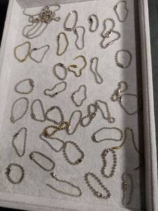 lot 6409 image: Lot of 40 Beaded Metal Bracelets Silver and Gold Tone