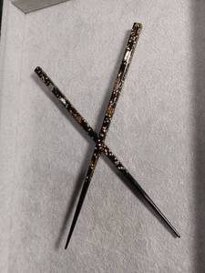 lot 6438 image: Pair of Decorative Chopsticks with Inlaid Detail