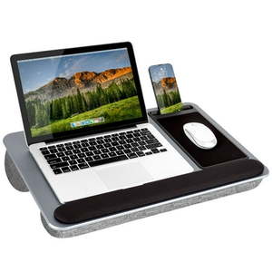 lot 20106 image: LapGear Home Office Pro Lap Desk  Silver Carbon - Retail $40