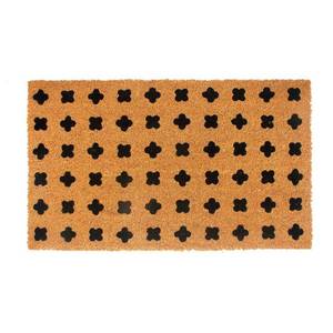lot 20116 image: Entryways 30x18 Positivity All-Natural Coconut Fibers Door Mat Black and Natural - Retail $37