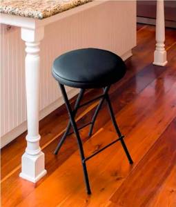 lot 19558 image: PeakForm Vinyl Padded Folding Stool - Retail $15