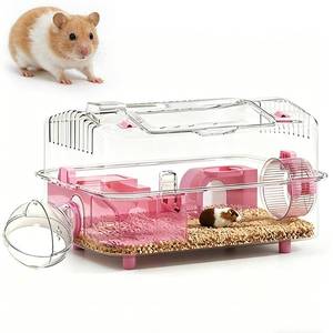 lot 651 image: 8-in-1 Dwarf Hamster Cage, No Assembly Full Transparent, Small DesktopBreedingNursery Cage, 16.93�11.81�9.45 in, Fits Small SpaceKid��s Room, for Dwarf & Baby Hamsters - Retail $45